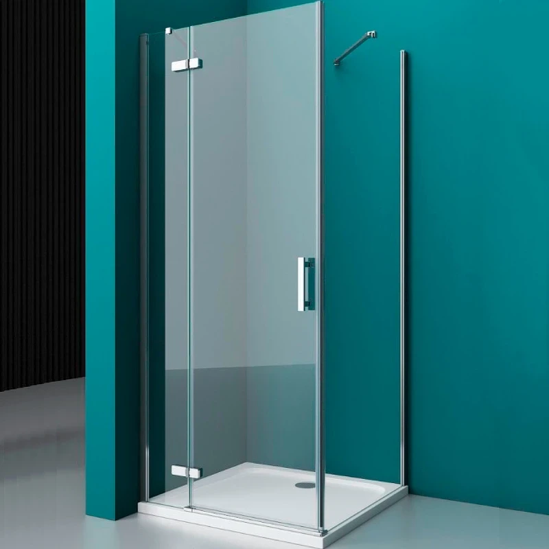 Душевой уголок BelBagno Kraft 80х100 KRAFT-AH-12-80/100-C-Cr-L профиль Хром стекло прозрачное