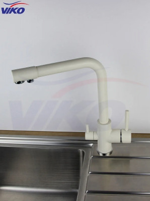 Смеситель для кухни Viko V-5044 Белый латунь на столешницу