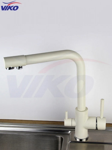 Смеситель для кухни Viko V-5044 Белый латунь на столешницу