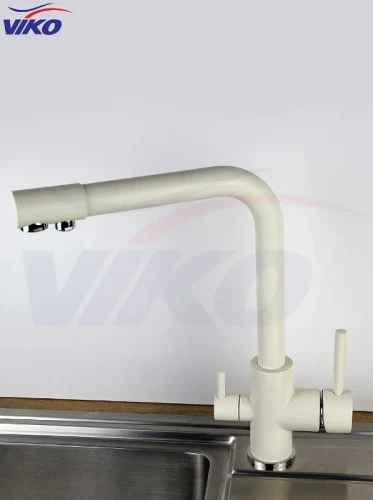 Смеситель для кухни Viko V-5044 Белый латунь на столешницу
