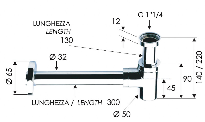 Сифон для раковины Remer 958BBG цвет Золото брашированное