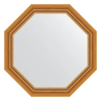 Зеркало Evoform Octagon 68х68 BY 7315 в багетной раме - Состаренное золото с плетением 70