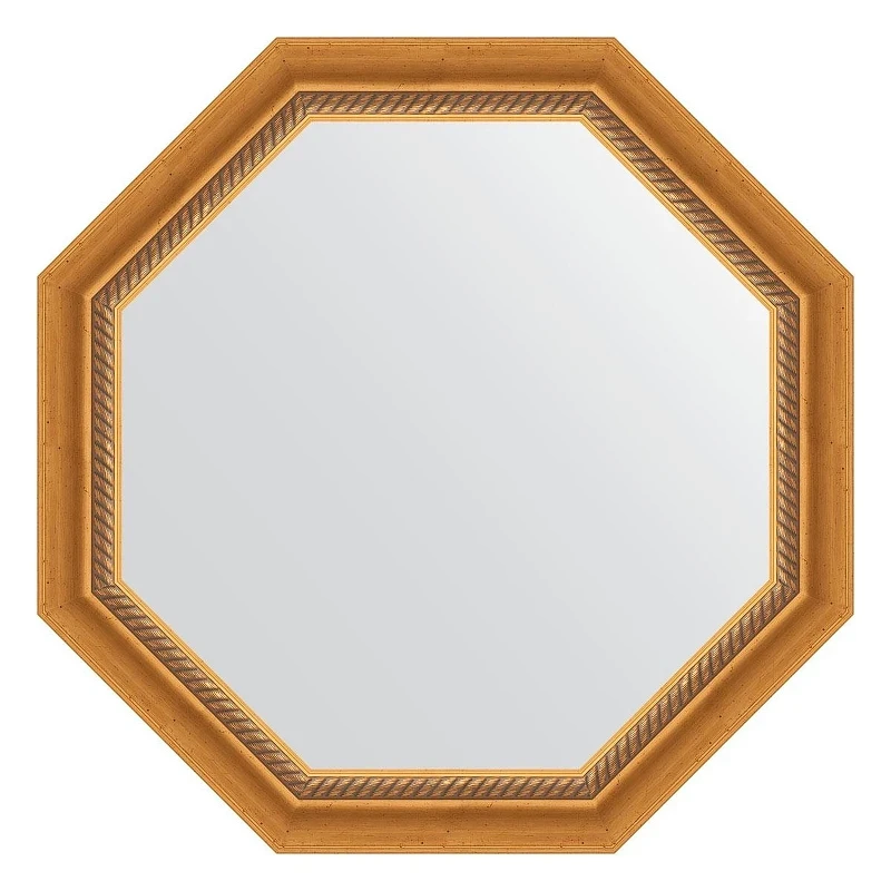 Зеркало Evoform Octagon 68х68 BY 7315 в багетной раме - Состаренное золото с плетением 70