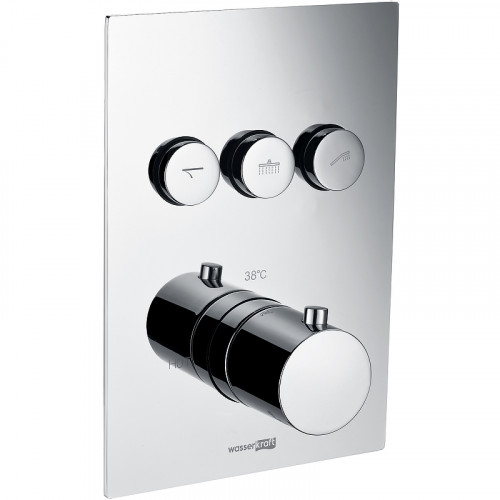 Смеситель для душа WasserKRAFT Neime 1944 с термостатом Хром латунь встраиваемый