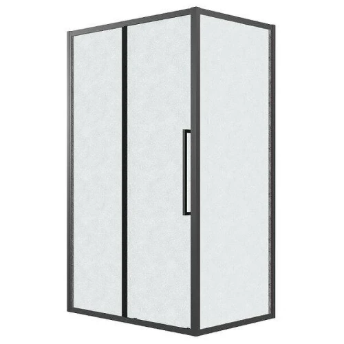 Душевой уголок Grossman Cosmo 100x100 L 120.K33.02.1010.21.02 профиль Черный матовый стекло шиншилла