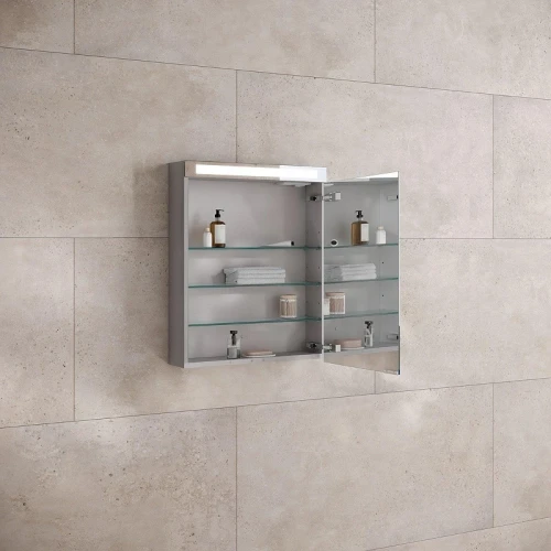 Зеркальный шкаф Keuco Royal E-One 50 R 44304171000 с подсветкой цвет Алюминий