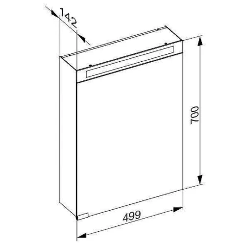 Зеркальный шкаф Keuco Royal E-One 50 R 44304171000 с подсветкой цвет Алюминий