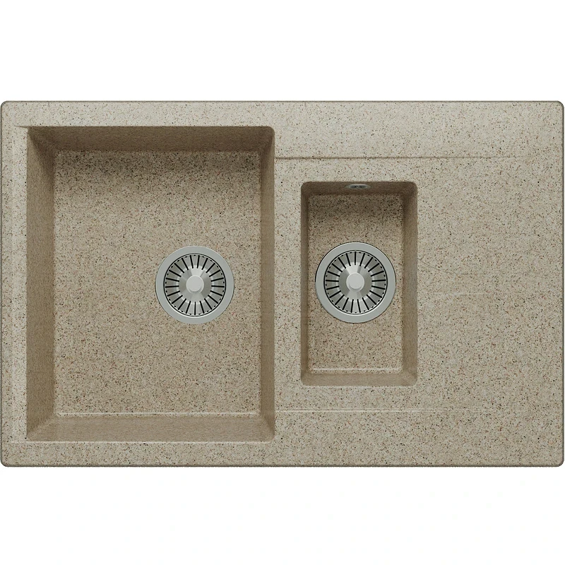 Кухонная мойка Polygran Brig-770 №302 621435 Песочная искусственный камень (литьевой мрамор) встраиваемый