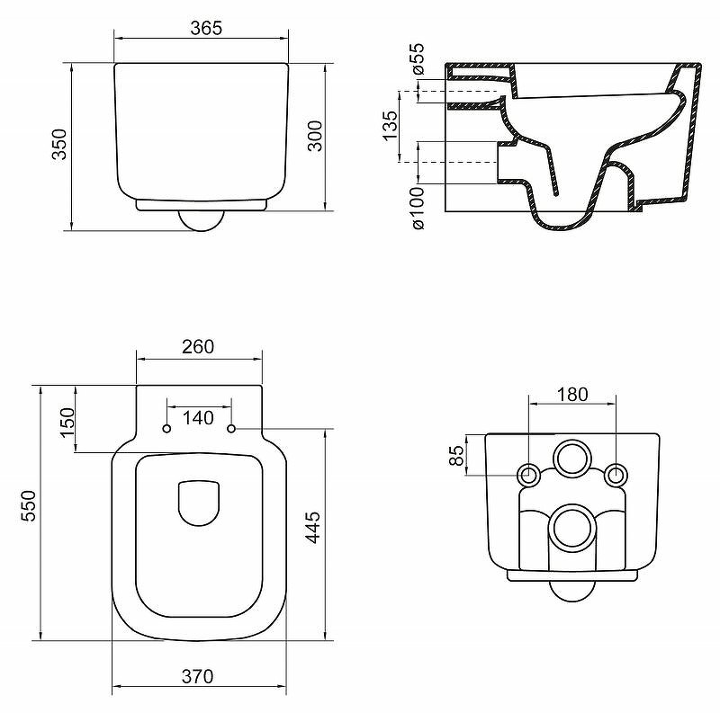 Унитаз BelBagno Vaso BB127CH подвесной без сиденья фаянс подвесной