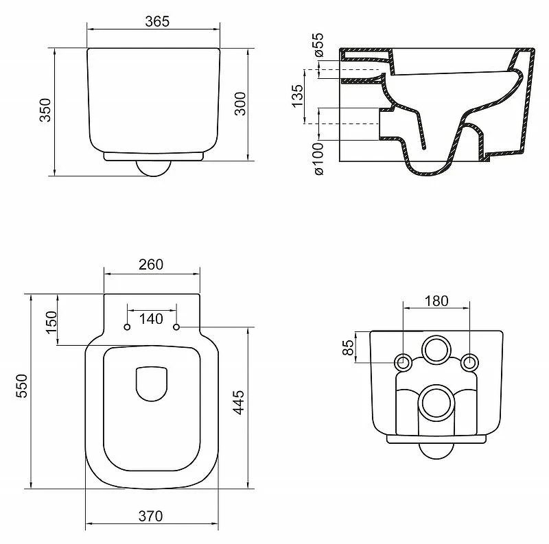 Унитаз BelBagno Vaso BB127CH подвесной без сиденья фаянс подвесной
