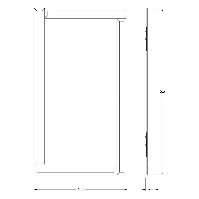 Зеркало Evoform Style 90x50 BY 0827 с зеркальным обрамлением - цвет Графит