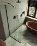 Душевая перегородка Maybah Glass MGD-695-6у 790x1950 в узком профиле Черный стекло прозрачное