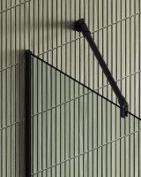 Душевая перегородка Maybah Glass MGD-695-6у 790x1950 в узком профиле Черный стекло прозрачное