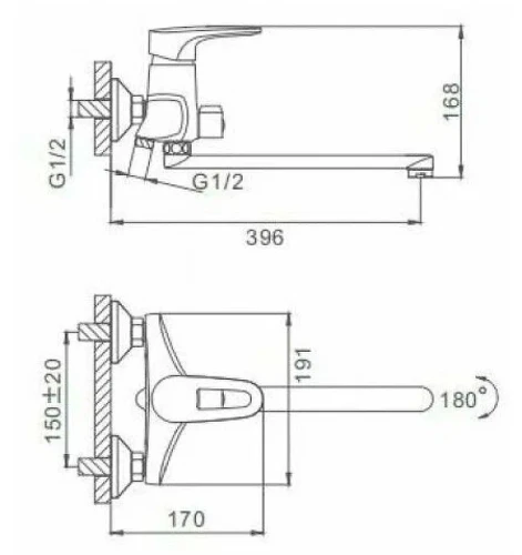 Смеситель для ванны Frap H68 F2268 универсальный Хром