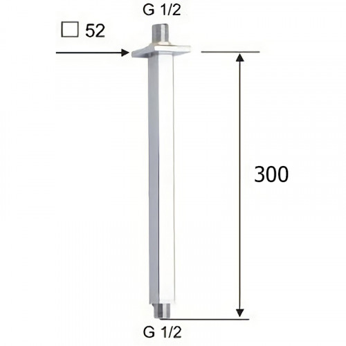 Кронштейн для верхнего душа Remer 347S30 Хром латунь на потолок