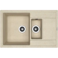Кухонная мойка Florentina Липси-780К 20.250.D0780.104 Бежевая искусственный камень (литьевой мрамор) встраиваемый