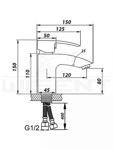Смеситель для раковины Wisent W10243 цвет Хром