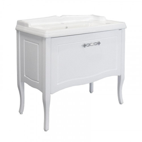 Тумба с раковиной Comforty Павия 100 00-00017943 цвет Белый глянцевый