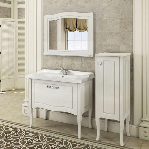 Тумба с раковиной Comforty Павия 100 00-00017943 цвет Белый глянцевый