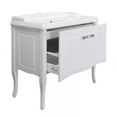 Тумба с раковиной Comforty Павия 100 00-00017943 цвет Белый глянцевый