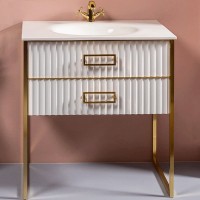 Тумба под раковину Boheme Armadi Art Monaco 80 866-080-WG Белый глянец Золото МДФ / ЛДСП