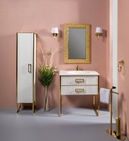 Тумба под раковину Boheme Armadi Art Monaco 80 866-080-WG Белый глянец Золото МДФ / ЛДСП