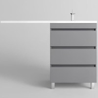 Тумба под раковину Style Line Даллас Леон 120 Люкс Plus СС-00002449 Серая МДФ / ЛДСП