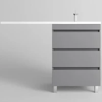 Тумба под раковину Style Line Даллас Леон 120 Люкс Plus СС-00002449 Серая МДФ / ЛДСП