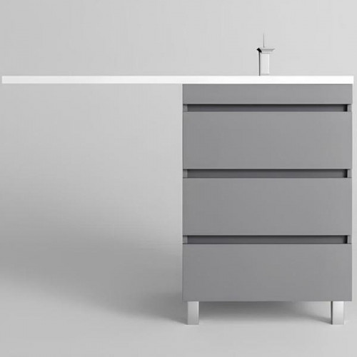 Тумба под раковину Style Line Даллас Леон 120 Люкс Plus СС-00002449 Серая МДФ / ЛДСП