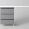 Тумба под раковину Style Line Даллас Леон 120 Люкс Plus СС-00002449 Серая МДФ / ЛДСП