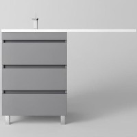 Тумба под раковину Style Line Даллас Леон 120 Люкс Plus СС-00002449 Серая МДФ / ЛДСП
