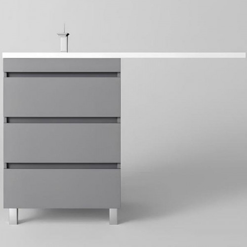 Тумба под раковину Style Line Даллас Леон 120 Люкс Plus СС-00002449 Серая МДФ / ЛДСП