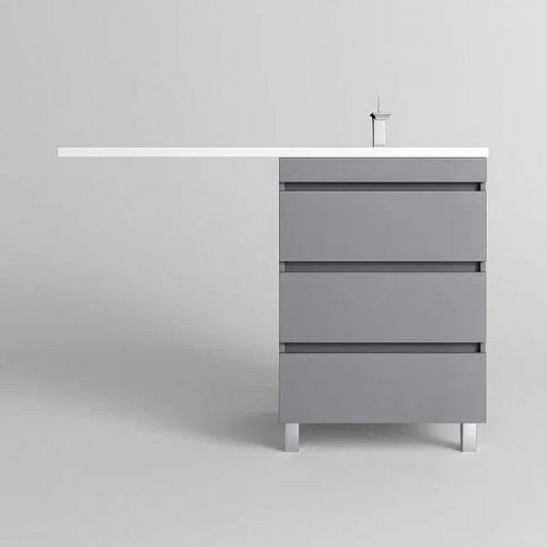 Тумба под раковину Style Line Даллас Леон 120 Люкс Plus СС-00002449 Серая МДФ / ЛДСП