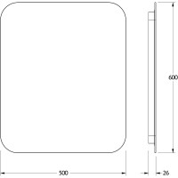 Зеркало Defesto Opti 50x60 DF 2813R с подсветкой 19W-3000К/ИК - выключатель/Теплый белый свет