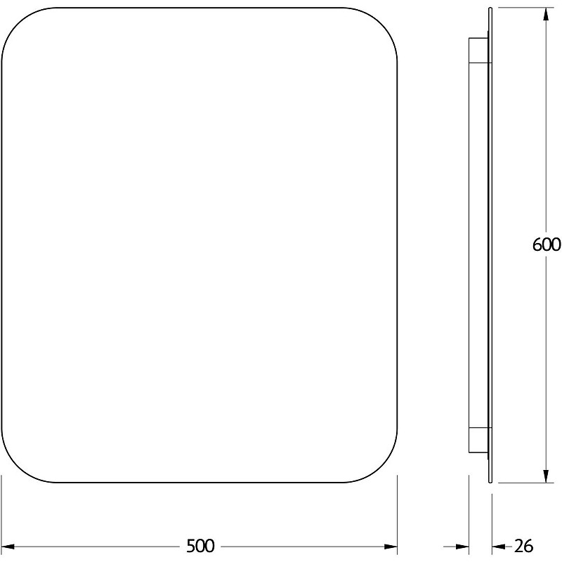 Зеркало Defesto Opti 50x60 DF 2813R с подсветкой 19W-3000К/ИК - выключатель/Теплый белый свет