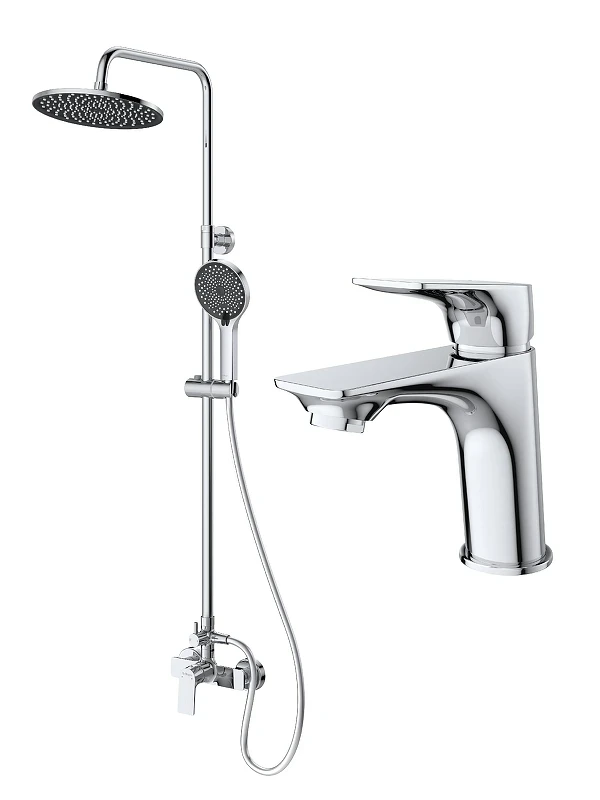 Комплект смесителей BelBagno Марина (Marino) MARINO-DOCM/LVM-CRM цвет Хром