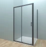 Душевая стенка Veconi Rovigo KP-05B 100 KP05B-100-01-C4 профиль Черный матовый стекло прозрачное