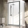 Душевая стенка Veconi Rovigo KP-05B 100 KP05B-100-01-C4 профиль Черный матовый стекло прозрачное