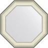 Зеркало Evoform Octagon 59x59 BY 7446 в багетной раме - Белая кожа с хромом 78 мм стекло