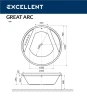 Акриловая ванна Excellent Great Arc 160x160 WAEX.GRE16.SMART.CR с гидромассажем