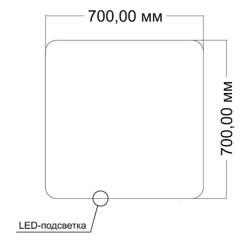 Зеркало Vincea 70 VLM-3BE7007 с подсветкой с сенсорным выключателем и диммером