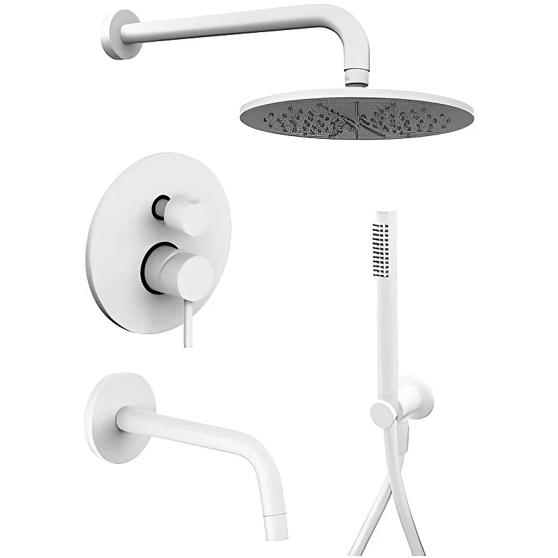 Душевая система Paffoni Light KITLIG019BO046 Белая матовая латунь встраиваемый