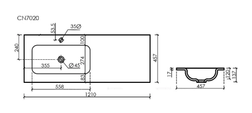 Раковина Sancos Ceramicanova Grace 120 L CN7020 цвет Белый