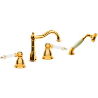 Смеситель на борт ванны Boheme Tradizionale Oro 395-MR-W Золото латунь
