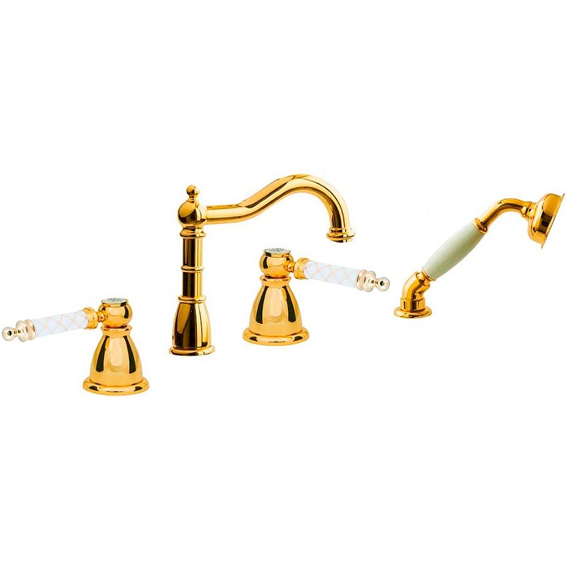 Смеситель на борт ванны Boheme Tradizionale Oro 395-MR-W Золото латунь
