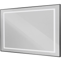 Зеркало BelBagno Kraft 120 SPC-KRAFT-1200-800-SENS-NERO с подсветкой Черное с сенсорным выключателем стекло