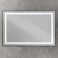 Зеркало BelBagno Kraft 120 SPC-KRAFT-1200-800-SENS-NERO с подсветкой Черное с сенсорным выключателем стекло