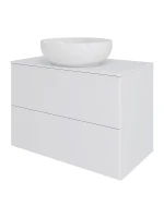 Тумба с раковиной Orange Otto 75 Ot-75TuMDF+B07-420W подвесная цвет Белый глянец