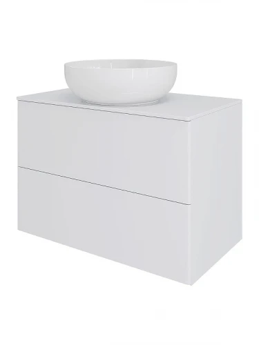 Тумба с раковиной Orange Otto 75 Ot-75TuMDF+B07-420W подвесная цвет Белый глянец