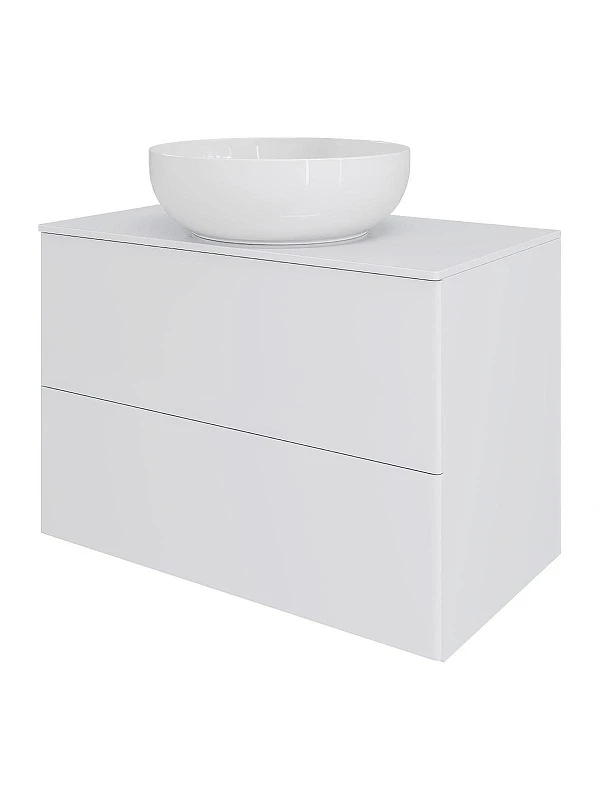 Тумба с раковиной Orange Otto 75 Ot-75TuMDF+B07-420W подвесная цвет Белый глянец